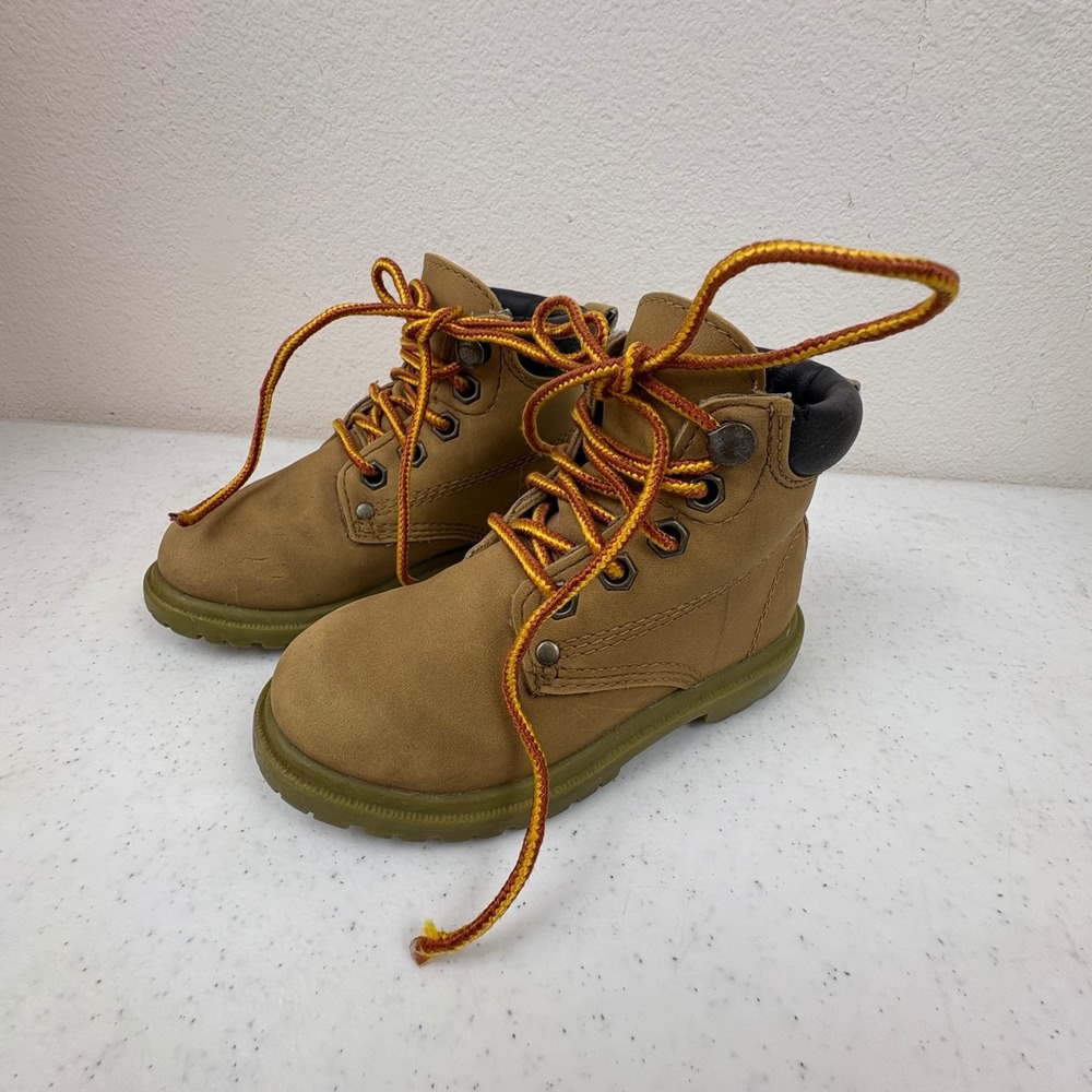 Ozark Trail Dale Toddler Boys Wheat Work Boots Size 7 Tan Lace‎ Up Lug Sole